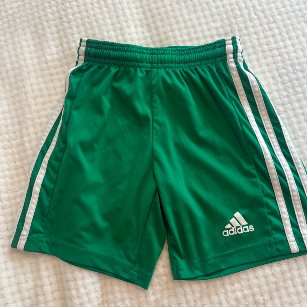 Adidas Green Athletic Shorts Youth XS Aeroready Soccer Squadra 21